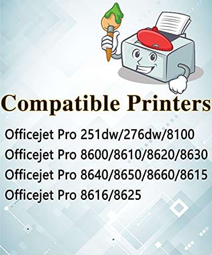 MM MUCH & MORE Compatible Ink Cartridge Replacement for HP 950XL 951XL 950 XL 951 XL to use for OfficeJet Pro 8630 8640 8610 8620 276dw 251dw Printer (5-Pack, 2 x Black, Cyan, Magenta, Yellow) 5