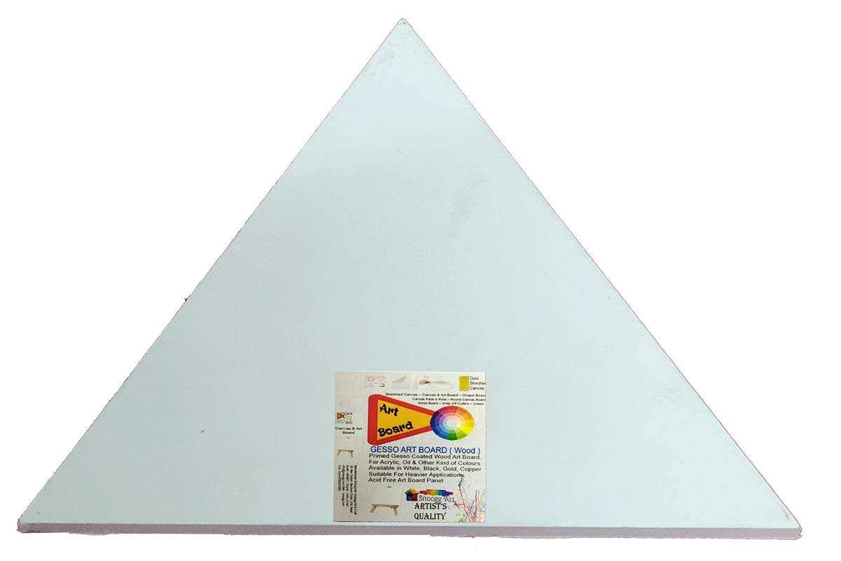 SNOOGG Gessoed Wood Art Painting Board, Multi-Application Surface,Artistic Grain Finish. 8 inch Tringle Shape. 1