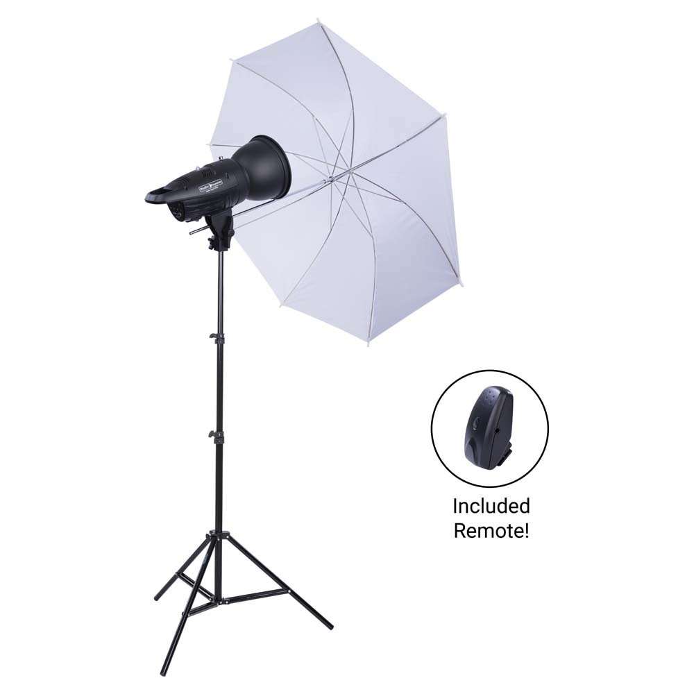 Interfit FLA2001K1 Studio Essentials Simple - 200Ws Single-Light Umbrella Kit, Black 1