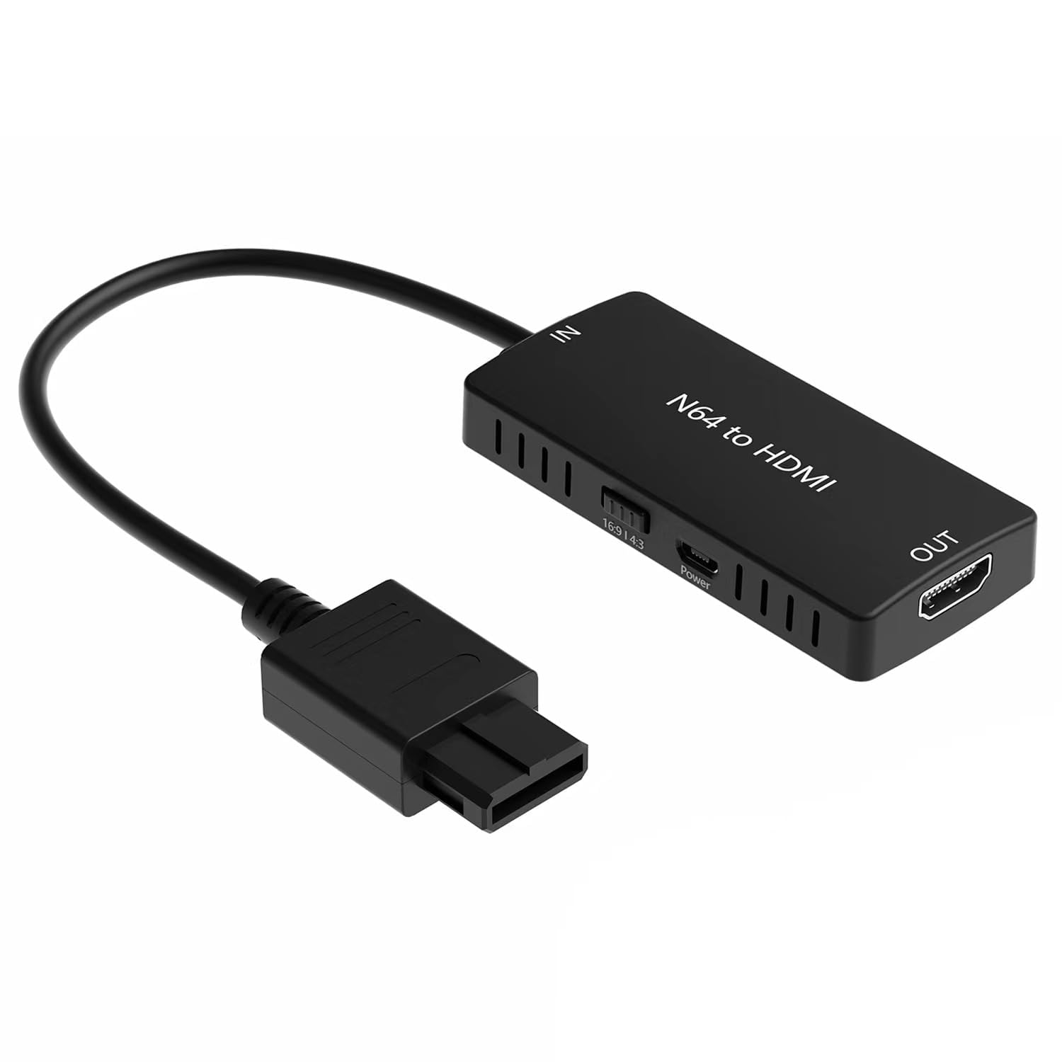 HD Link Cable for Gamecube, N64, SNES (3-in-1), HDMI Adapter with S-Video Signal Output (Better Video Quality), HD Converter with 4:3/16:9 Switch, 3IN1SNESNGCN64 No Radio Frequency Radio 1