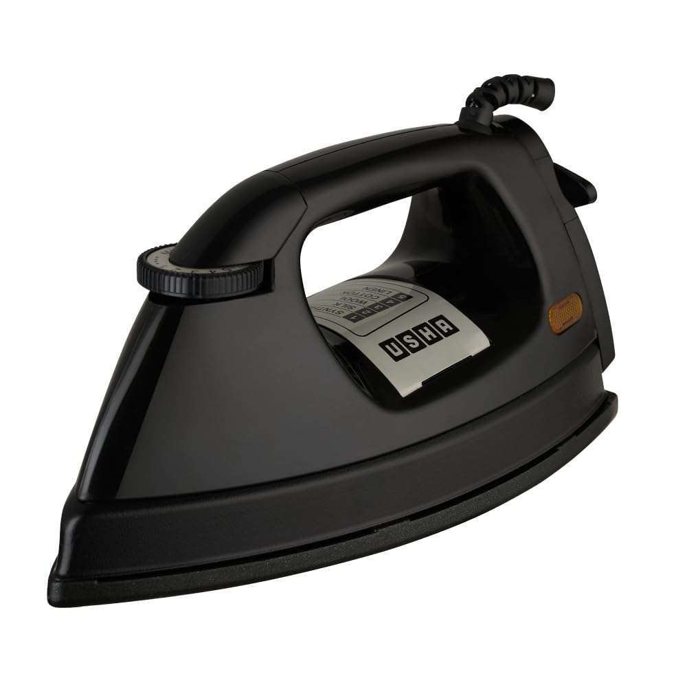 USHA EI 3710 Primora 2 KG Heavy Weight Dry Iron| 1100W| Non-stick Dual Coated Sole Plate For Easy Gliding & Long Life| 1.8 m Long Cord| Dual Layer Safety | 2 Years Warranty