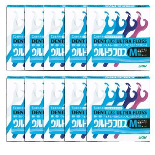 Lion Dent. Ex Ultra Floss M 10 Count, 10 Pack
