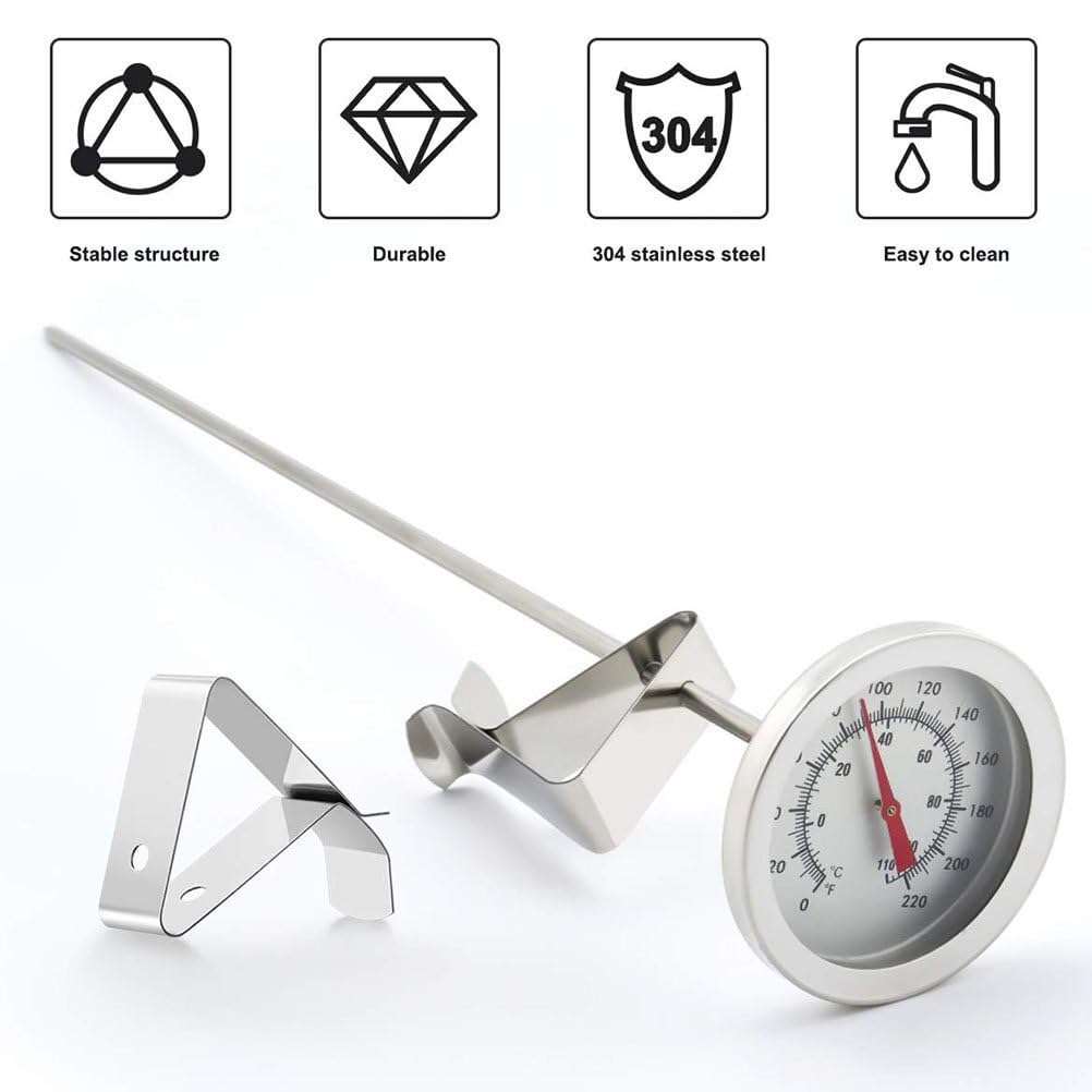 4 Pcs Silver Accurate Thermometer Pot Clips, Stainless Steel Temperature Clips for Probe, Ambient Thermometer Probe Holders for Temperature Reading Timers 3