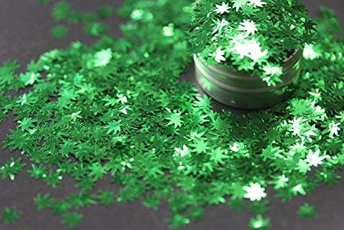 Weed Leaf Glitter Marijuana Sparkly Cosmetic Sequins Flakes Nail Art DIY Decoration Crafting Acrylic Design Manicure for Women (20 Grams) 4