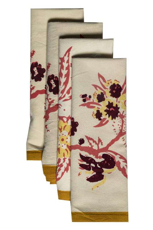 CONTRAST LIVING suntalia Hand Block Printed Kitchen Towel/Dish Towel/Hand Towel Multi Color Set of 4 Pcs 5