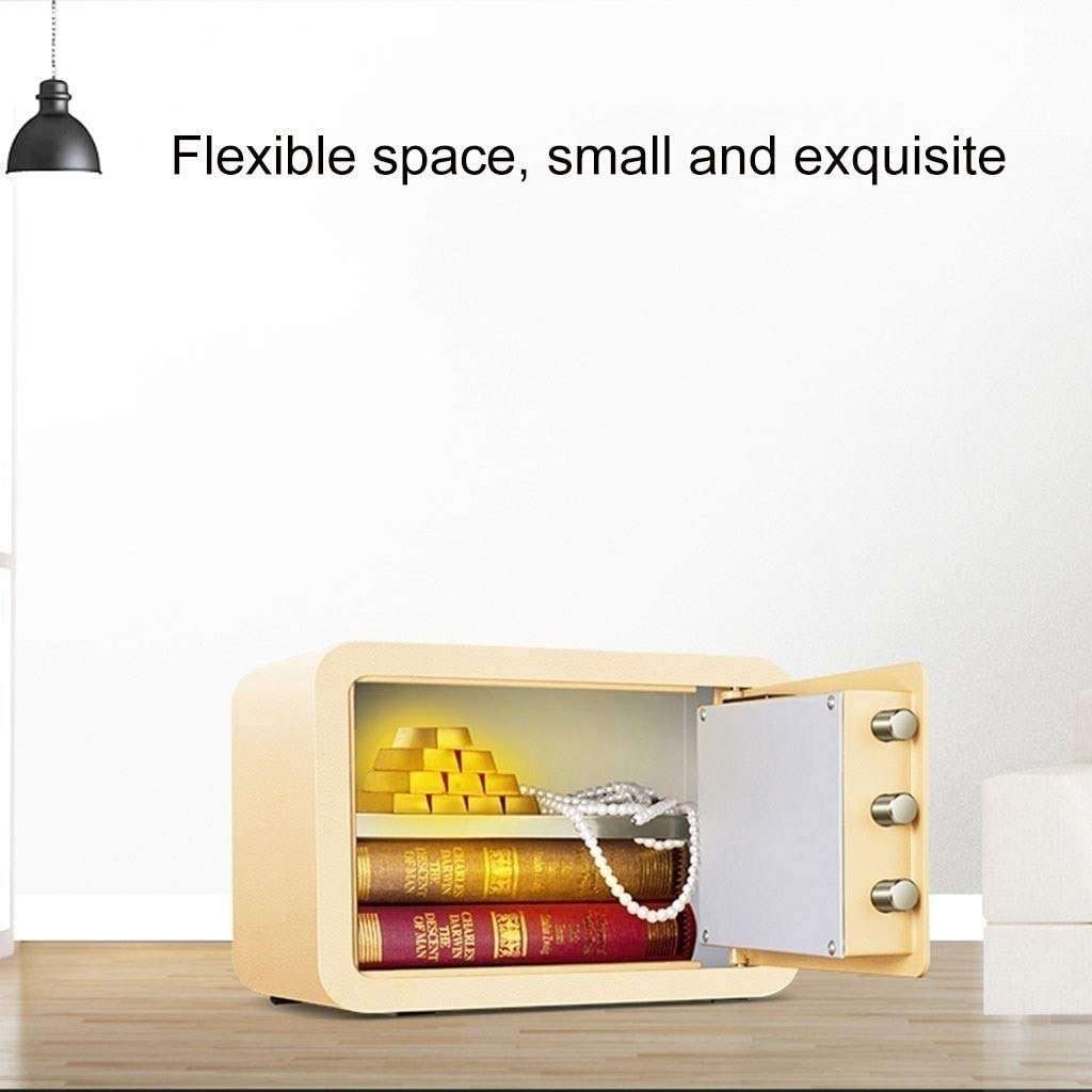 LKNJLL Mini Home Safe Box,Electronic Digital Security Keypad Lock Box Home Office Hotel Safe Business Jewelry Cash Money Cabinet (Color : Gold) 5