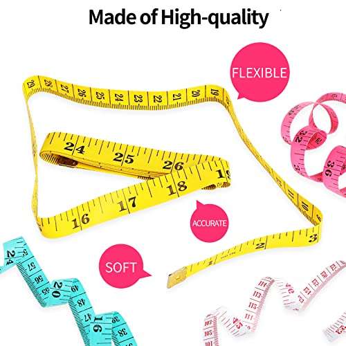 LOUHUA Tape Measures 24 Pack Measuring Tape Bulk for Body Sewing Tailor Cloth Craft Supplies Knitting Projects Measurement Double Scale 150cm/60inch 3
