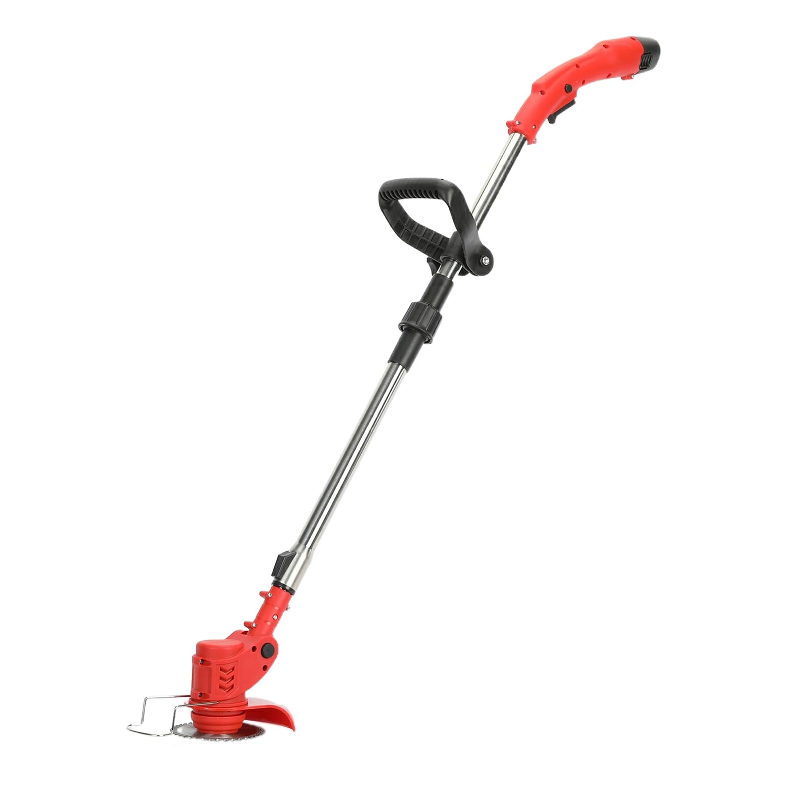 Cordless Weed Cutter, 2000mAh Cordless Lawn Edger, 2 in 1 Height-Adjustable Electric Lawn Mower Push Edger Lawn Tool red