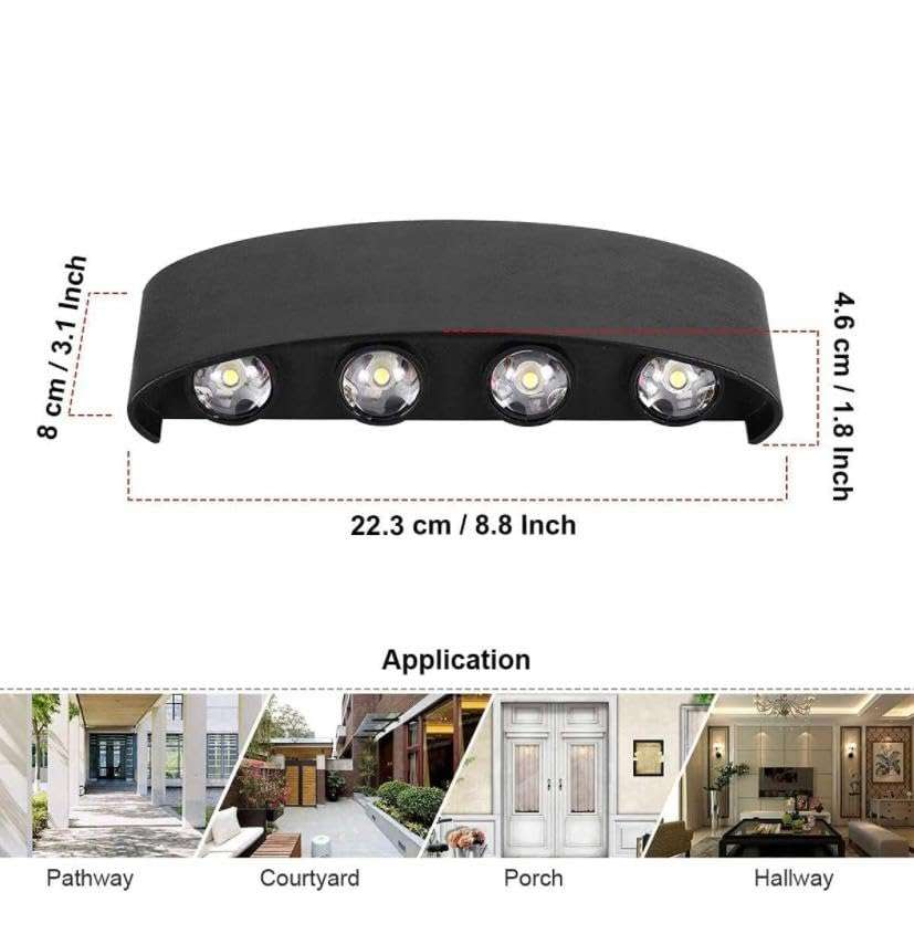 blissbells 8 Way LED Wall Light | Modern Decorative Up Down Wall Lamp with Warm White Light | Designer Wall Sconce for Living Room, Bedroom, Staircase & Hallway 5