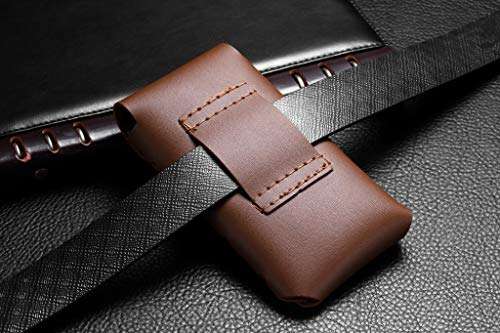 wosiy Cell Phone Pouch Nylon Holster Case with Belt Clip Cover for Samsung Galaxy S8 / S9 / S10 / S20 / Galaxy A10 / A10e/ A20 / A30 / A50 / A51 (Brown) 6