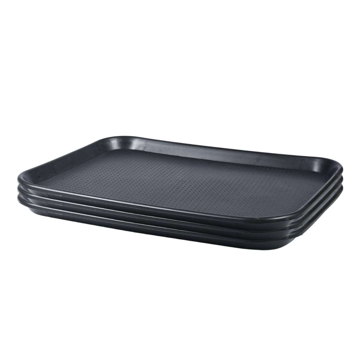 FP Plastic Serving Tray Set of 3, Black, 12x16, Multiuse for Home Kitchen, Restaurants, Cafeteria, Food Tray 1