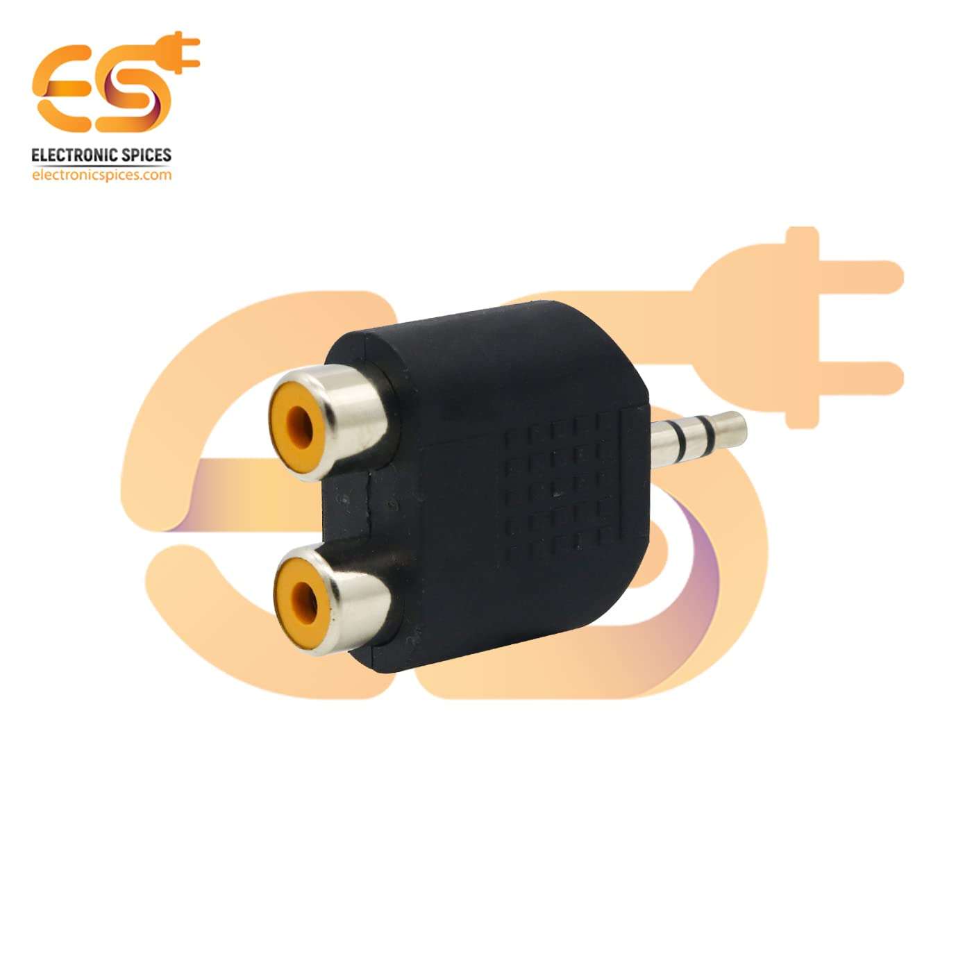 Electronic Spices Single 3.5mm male to 2 RCA female dual splitter interface audio connector pack of 1pcs 6