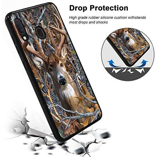 Galaxy A30 Case, Galaxy A20 Case, Slim Fit Full-Body Bumper Soft Protective TPU Soft Silicone Case for Samsung Galaxy A30/A20, Jungle Camouflage Deer 2