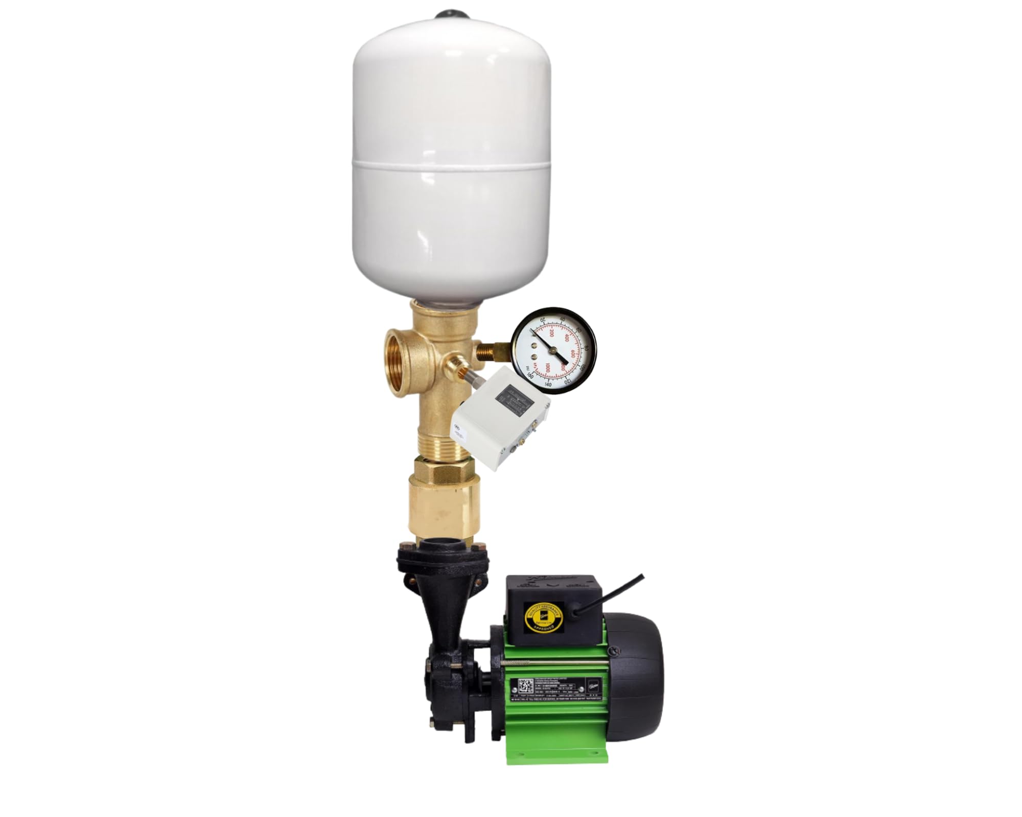 kirloskar chhotu 0.5 hp water pump with pressure boosting 24 liter tank (Available In multicolour) with NRV, 5 way Connector, Pressure Guage, Pressure switch (single phase)