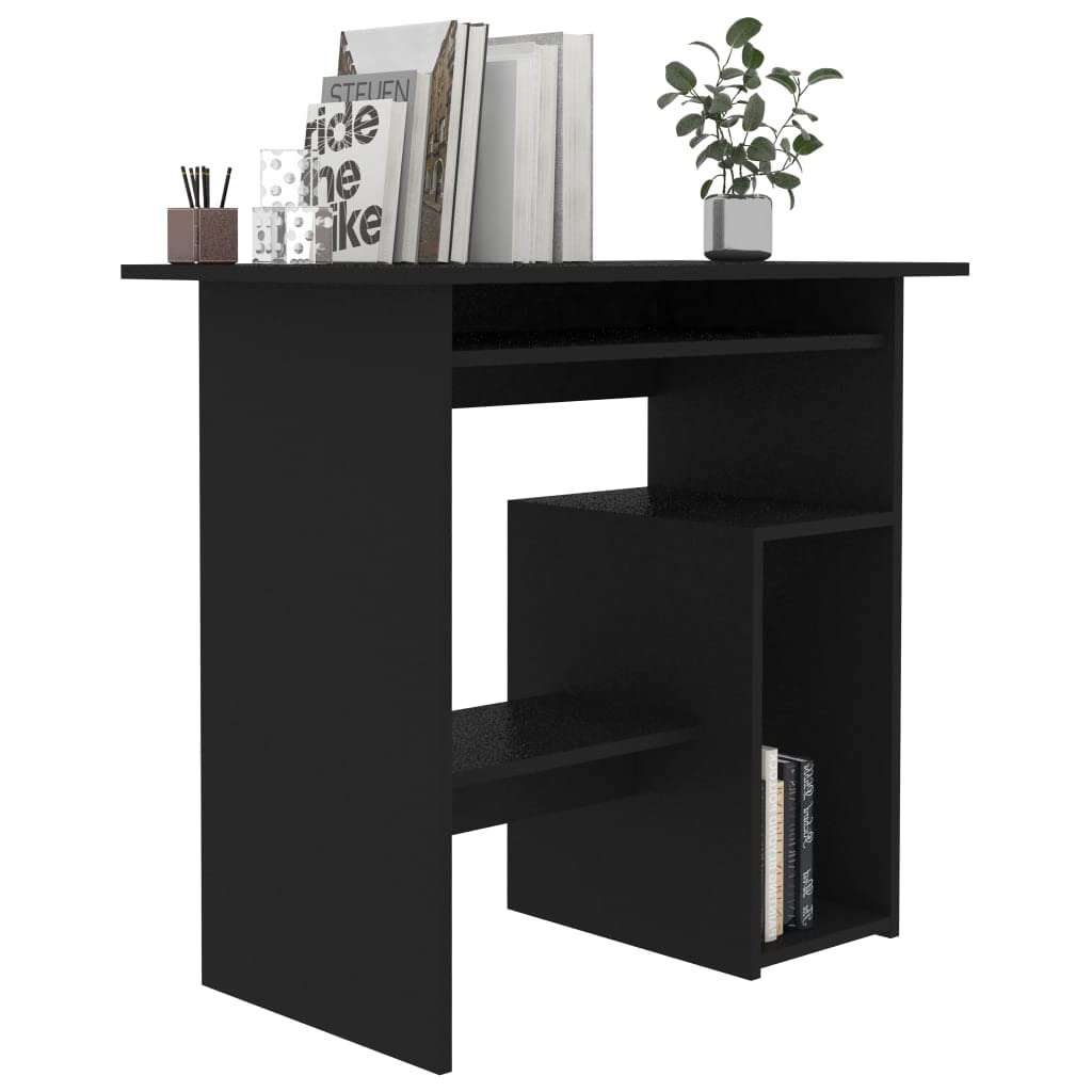 ZQQLVOO Desk Storage Table Computer Desk Home Office Study Desk Side Table Desk Black 31.5"x17.7"x29.1" Chipboard Space Saving Easy Assemble 4