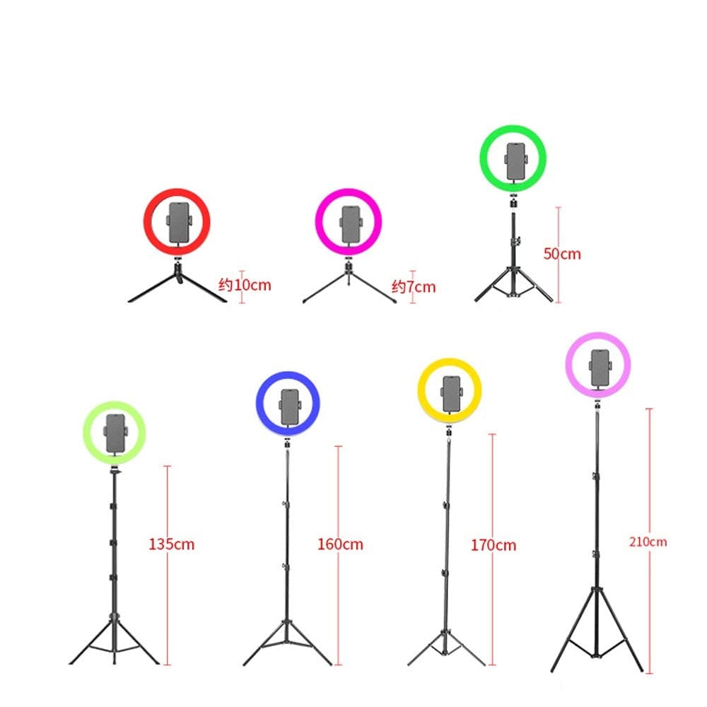 Y-sg Shop Customization RGB Fill Light Artifact net red Live Broadcast Selfie Camera Anchor Ring Light, LED Ring Light with Tripod and Phone Stand and Live Video and YouTube Video Stand 4