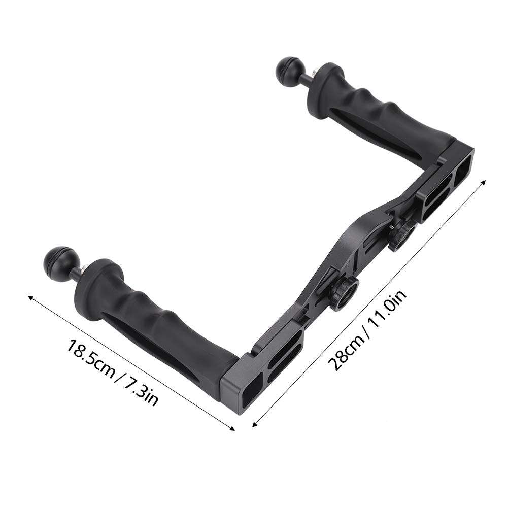 Camera Handle Grip, Aluminum Tray with Dual Handle Grips for Underwater Camera Housing Case Accessory, Underwater Photography System, Black 6