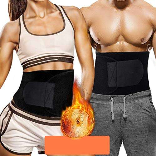 Optimum Sweat Slim Weight Loss Belt (Waist Trimmer) for Men & Women - Single Unit (Black, Medium) 1