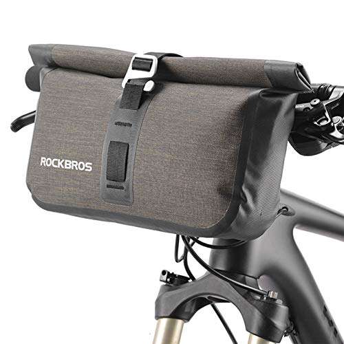 ROCKBROS Bike Handlebar Bag Waterproof Bicycle Front Handlebar Bike Bag 6L Bikepacking Bag for Mountain Road Bicycles 1