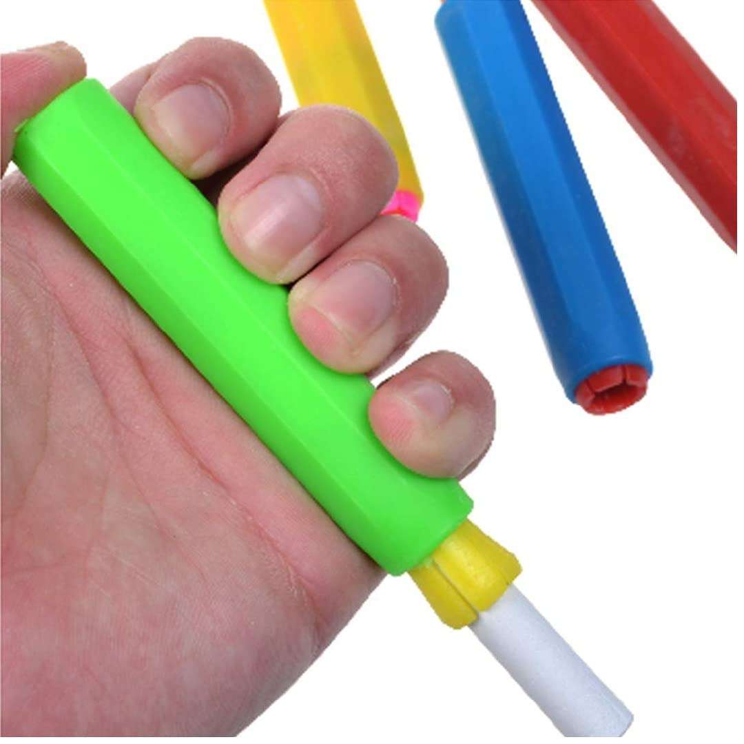 Eclet 4 pcs Chalk Holder 10mm Magetic Chalk Holder Chalk Piece Holder Blackboard Adjustable Chalk Clip for Teacher and Children (Any 4 Random Color Sent) 4