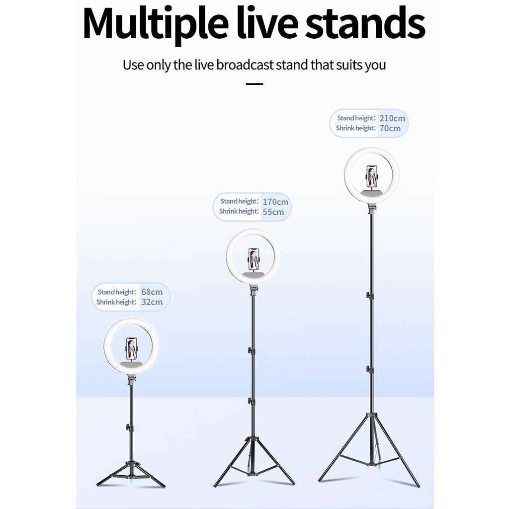 Ring light LED 14.17 Inches, with Tripod Stand for YouTube Videos and Makeup, LED Camera Light with Mobile Phone Holder, LED with 3 Lighting Modes HuaYing 5