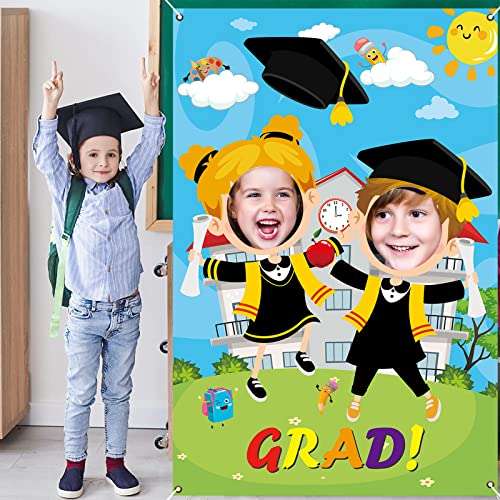 Kavoc Kindergarten Graduation Photo Prop, Extra Large Congrats Photo Booth Props Frame, Fabric, Class of 2024 Preschool Graduation Party Supplies 1