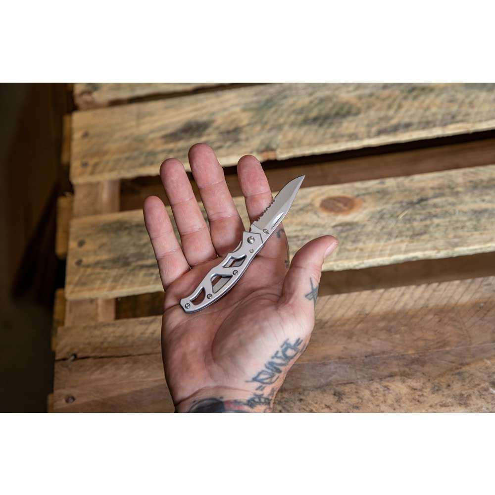 Gerber Gear Paraframe Mini Pocket Knife, 2.2 Inch Serrated Edge Small EDC Folding Knife with Safety Lock for Everyday Carry, Gifts for Men, Stainless Steel 5