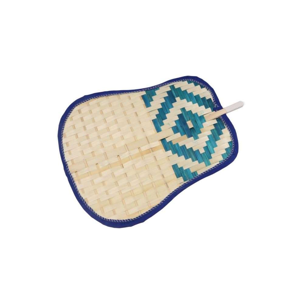 GUEDKIKL 1 Pcs Bamboo Weaving Fan, Handmade Large Summer Cooling Fan Chinese Style Handheld Fan Hand Woven Fan Wedding Favor Fan 6