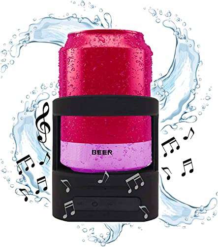 Gabba Goods Shower Bluetooth Speaker with Beer/Soda Can Holder - Built-in Microphone Handsfree - Waterproof, IPX7, 4 Hours of Playtime, Suction Cup for Showers