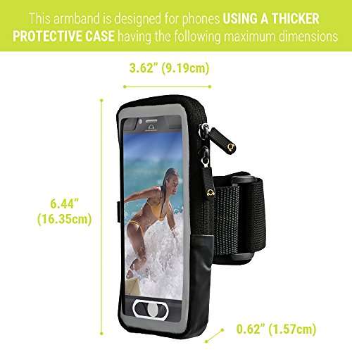 Title: Gear Beast TapTouch Rugged Case Compatible Sports Armband for Xs/X / 8/7/ 6s | Galaxy S10e / S9 / S8 w/Protective Cell Phone Case, Reflective Band, Waterproof Running Armband 4