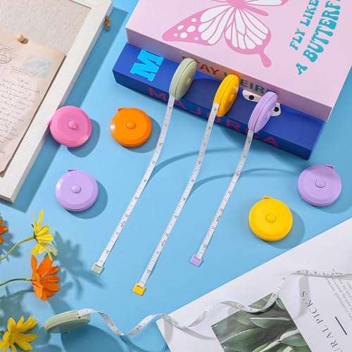 Kigeli 100 Pcs Tape Measure 60 Inch Retractable Measuring Tape Soft Measurement Tape Sewing Fabric Tape Measurer Flexible Pocket Cloth Fabric Measurement Digital Tape for Body (Multicolor) 5