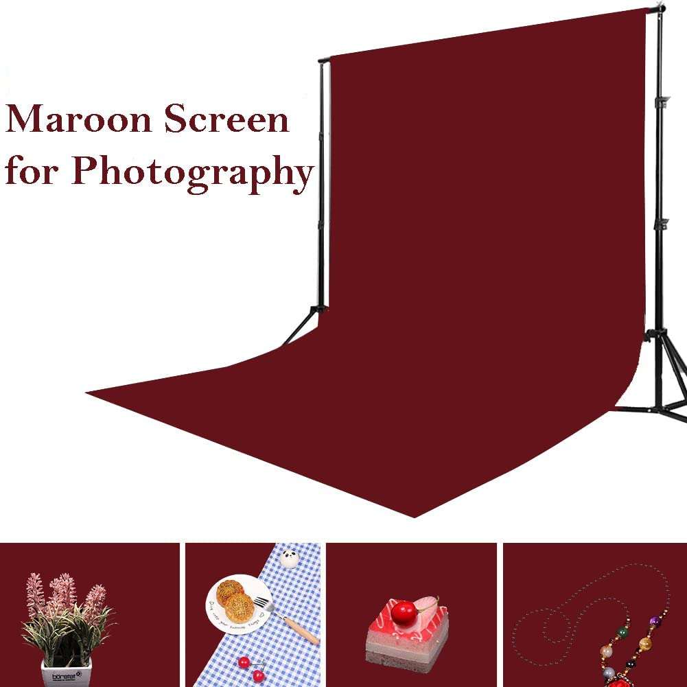 Giftmax Single Holder Umbrella Lighting Kit with Umbrella Studio Light with Backdrop Cloth Screen Photo Background Backdrop Stand Support System (Single Holder Kit + Maroon Screen) 6