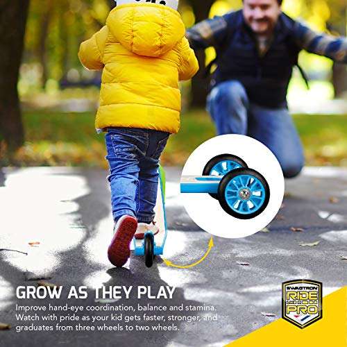 Swagtron K6 Toddler Scooter, Convertible 4-in-1 Ride-On Balance Trike & Training Bike for 3-5 Year Olds — ASTM F963 Certified (Blue) 4