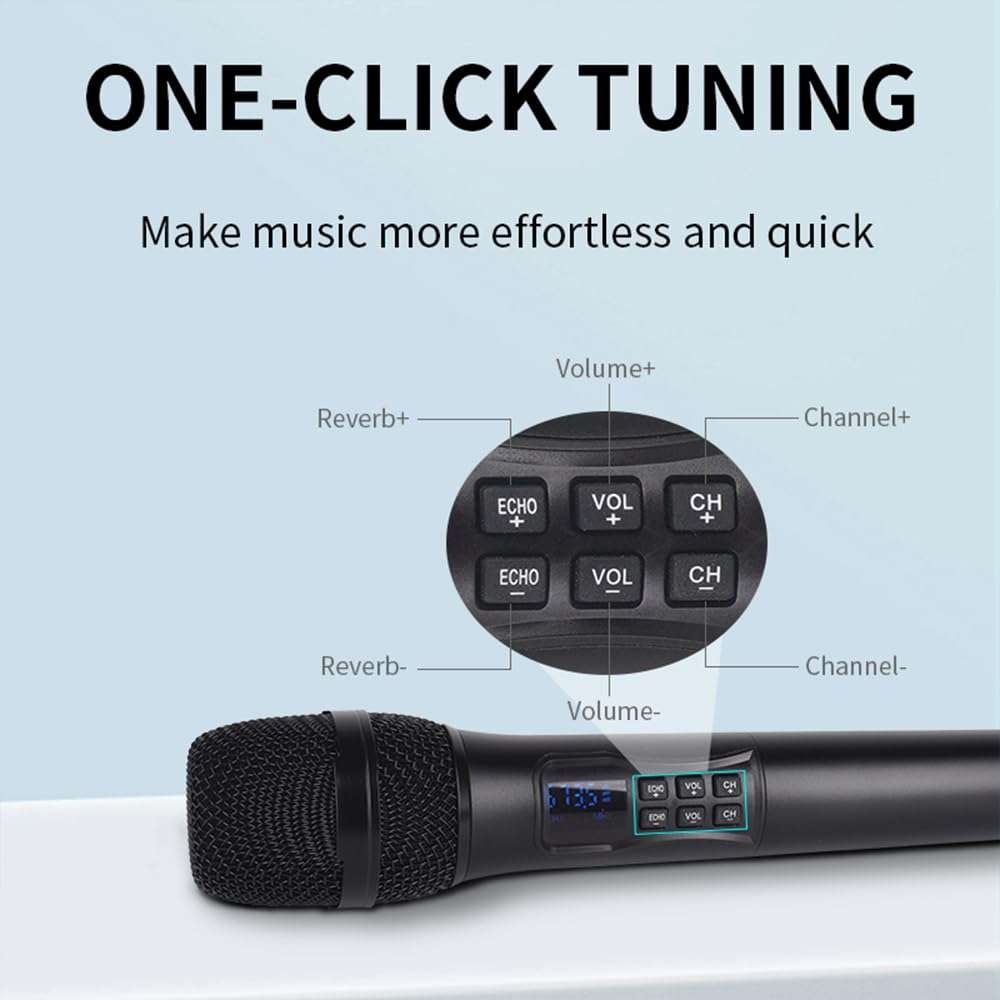 Yamnweo S-88 Wireless Karaoke Microphone with Fiber Optic Input - UHF Singing Mic for TV, Speaker, Amplifier, DSP Anti-Howling, 200m Range, Type-C Power Supply, Compatible with Multiple Karaoke Apps 4