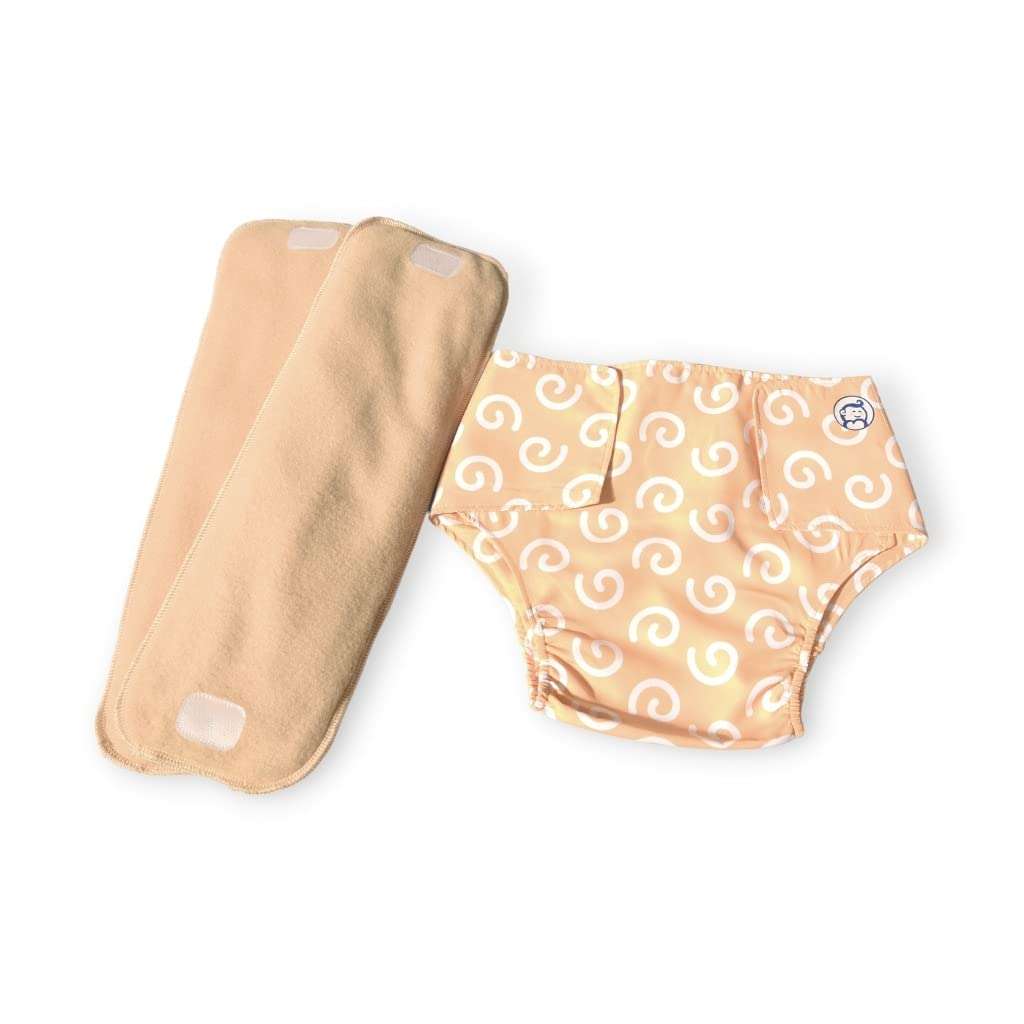 Baby Munkin | Reusable Diaper For 6 To 12 Months | Reusable Cloth Diaper | Assorted Adjustable | Velcro | Yellow | S 1
