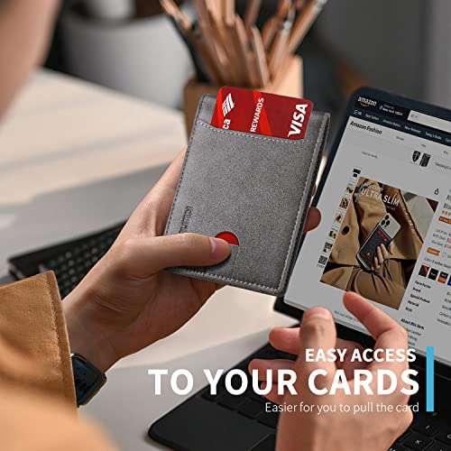 RUNBOX Novelty Wallet for Men Slim 11 Credit Card Holder Slots Leather RFID Blocking Small Thin Men's Wallet Bifold Minimalist Front Pocket Large Capacity Gift Box 4