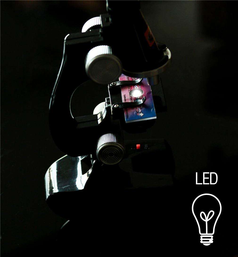 HS Enterprise Science Kits with Slides Educational Beginner Microscope Kit with LED 100X 400X and 1200X Magnification for Kids Students (Microscope) 6