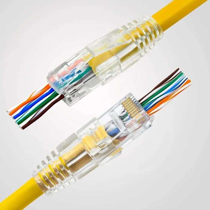 Thrifty Tech ( Combo of 500 RJ45 Cat6 Pass-Through Connector, Support Cat5, Cat5e, Cat6 8P8C RJ45 Connector, RJ45 Pass Through Transparent Connectors (RJ45 + Boot, 500) 3