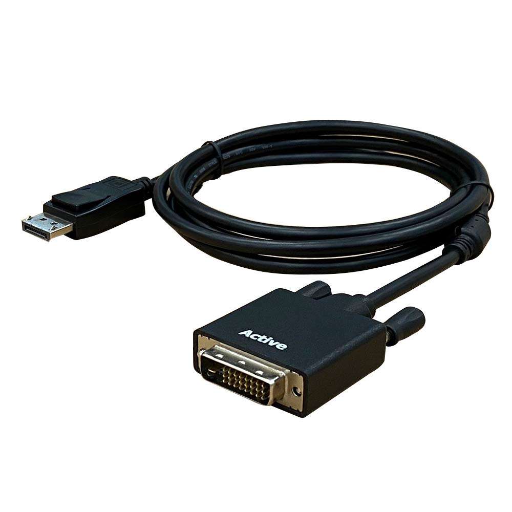 CP COMPUPARTNER Displayport to DVI Cable, Display Port(DP) to DVI-d Male to Male Adapter Cable Compatible with PC, Laptop, HDTV, Projector, Monitor, More- Black 1920x1080 30HZ 6 Feet 1