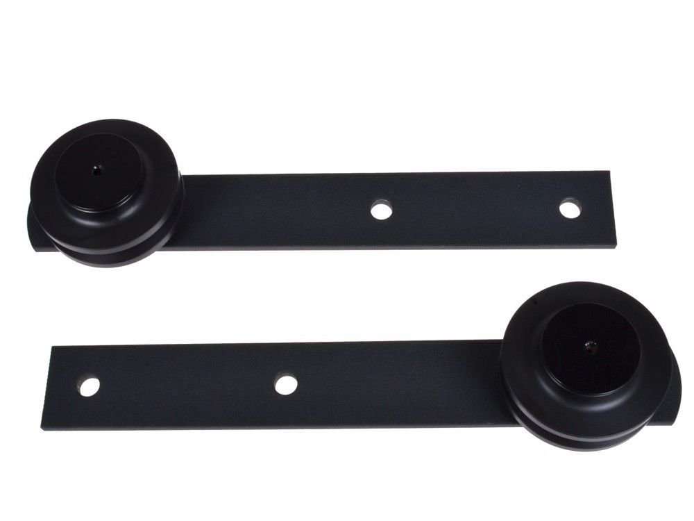 Seleq 6Ft Black Rustic Sliding Barn Door I-Shape Hangers Hardware Kit 4