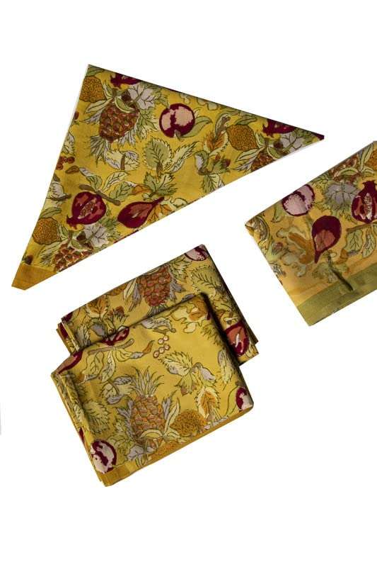 CONTRAST LIVING Ambika Hand Block Printed Kitchen Towel/Dish Towel/Hand Towel Multi Color Set of 4 Pcs 3