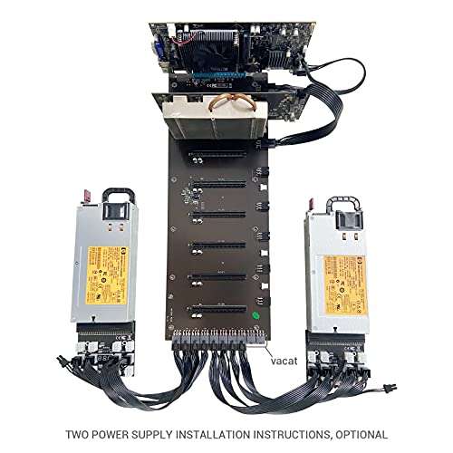 SOONTECH Complete Mining Rig, Crypto Mining Rig Frame for Ethereum, 8 Gpu System Mining Rig, Including Motherboard, CPU, SSD, RAM, PSU(without GPU) 4