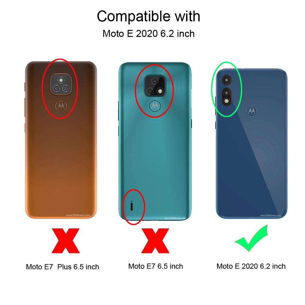 Urspasol for Motolora Moto E Phone Case with Tempered Glass Screen Protector Crystal Clear Ultra Slim Lightweight Cover Shock-Absorption Bumper Transparent Shockproof for Moto E 2020 2