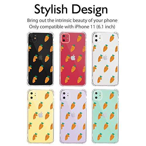 Idocolors Clear iPhone XR Case, 6.1”Soft Soft Flexible Silicone Shockproof Back Four Corner Protective Cover,Cute Personalized Summer Carrot Girly&Boys Cases for iPhone XR 2