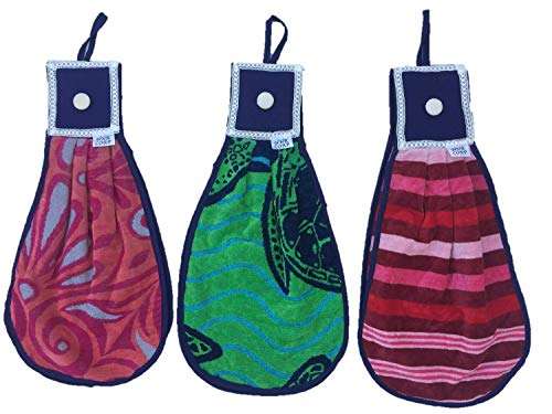 NNR Kitchen Hanging Towel_Set of 3 Pcs,Assorted[Mix] Colour Double Sided, Durable,Soft and Full Size, Super Absorbant 1