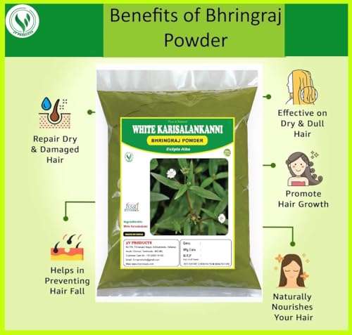 3V PRODUCTS Bhringraj Powder - Pack of 2x50g - Karisalankanni | Eclipta Alba for Hair Growth | Hair Care | Edible 2