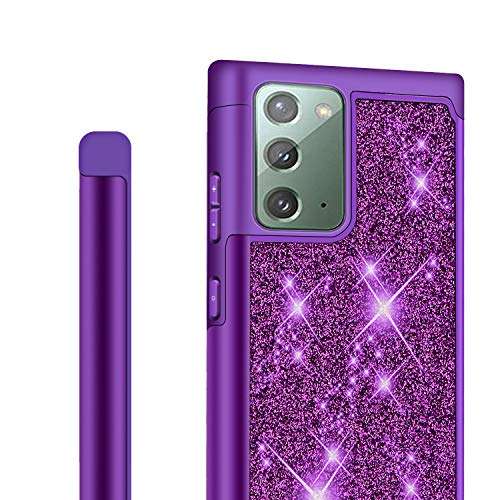 J&D Case Compatible for Samsung Galaxy Note 20/Galaxy Note 20 5G Case, Sparkling Glittering ArmorBox Dual Layer Shockproof Hybrid Protective Rugged Case, not for Galaxy Note 20 Ultra 5