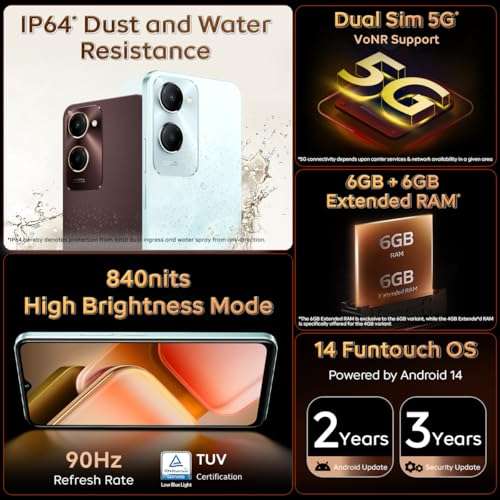 iQOO Z9 Lite 5G (Mocha Brown, 6GB RAM, 128GB Storage) | Dimensity 6300 5G | 50MP Sony AI Camera | Charger in The Box 5