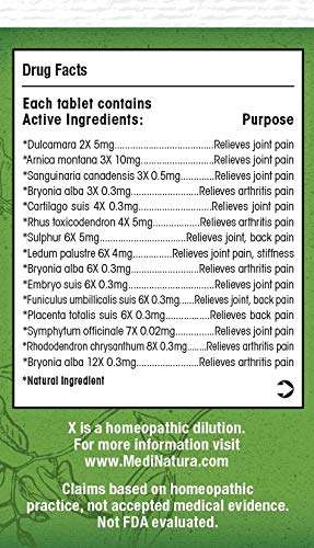 T-Relief Extra Strength Arthritis Pain Reliever Arnica +12 Natural Medicines for Joint Soreness Stiffness Aches, Quick Dissolving Pain Relief for Women & Men - 100 Tablets (Pack of 3) 3