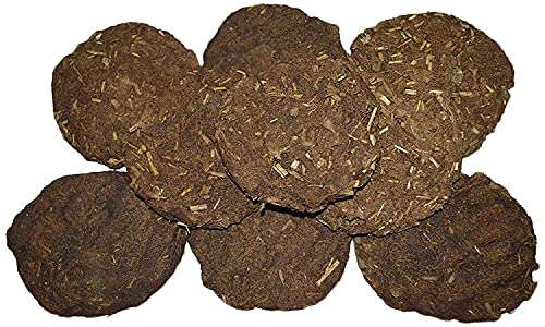 Pure 100% desi Buffalo Dung Cake Big Handmade Sate of 5 Qty Gobar Upala Kanda/Kande/Thepdi/Gowari for Navratri Agyari, Agnihotra, Havan, Yagya Puja Fully Organic Product (7 inch, 7) (3 inch, 20)
